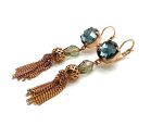 Mariana Earrings Drop Grey & Bronze Faceted Swarovski Crystals Odyssey Coll. - Image 2