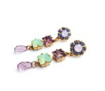 Mariana Earrings Chandelier Pink,Purple & Green Swarovski Crystals California Dreaming Songbook Coll. - Image 2