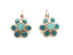 Mariana Earrings Flower Shape Light Blue & Mint Swarovski Crystals Congo Africa Coll. - Image 3