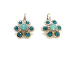 Mariana Earrings Flower Shape Light Blue & Mint Swarovski Crystals Congo Africa Coll. - Image 2