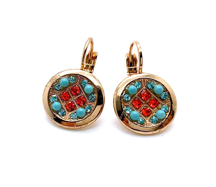 E-1627-1079-RG6 (3) Mariana Earrings Amethyst Beautiful Red Swarovski Crystals Serengeti Africa Coll. - Image 1