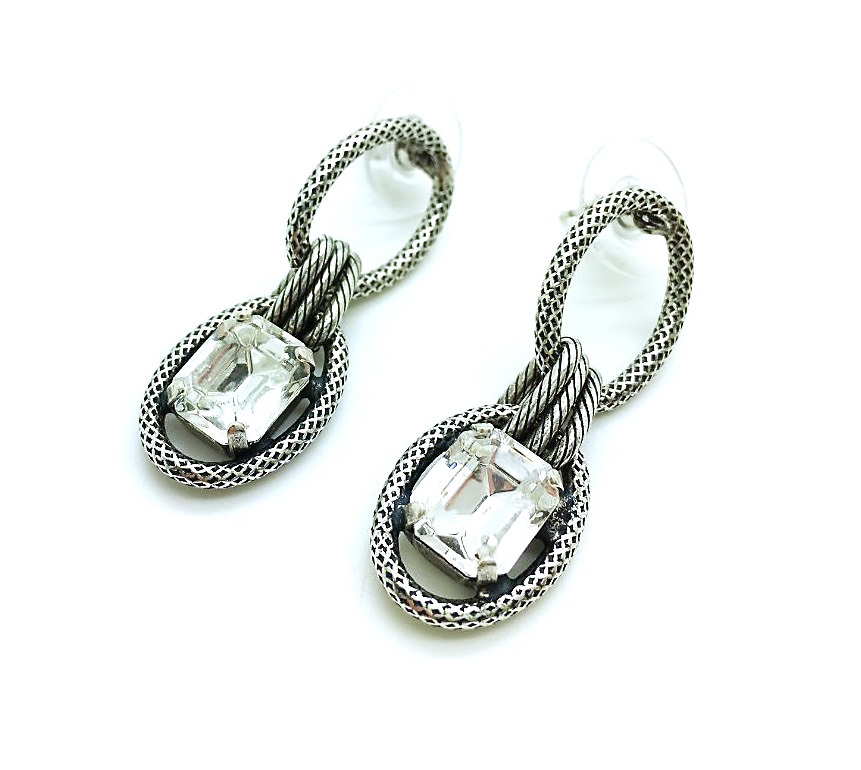 E-1922-001-SP2 (2) Mariana Earrings Clear Emerald Shape Swarovski Crystal Emerald City Icons Coll. - Image 1