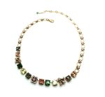 Mariana Necklace Square & Flower Shape Austrian Crystals Imagine Nostalgia Coll.