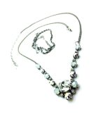 Mariana Pendant Necklace White & Clear & Dual Swarovski Crystals On A Clear Day Inspiration Coll. - Image 2