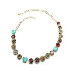 Mariana Necklace Turquoise, Purple, Orange, Yellow & Black Austrian Crystals "Judy's Favorite" Inspiration Coll. - Image 2