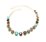 Mariana Necklace Turquoise, Purple, Orange, Yellow & Black Austrian Crystals "Judy's Favorite" Inspiration Coll.