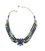 Necklace By Mariana Woman Beautiful Montana Blue and Aqua Flower shape Swarovski Crystals - Image 3