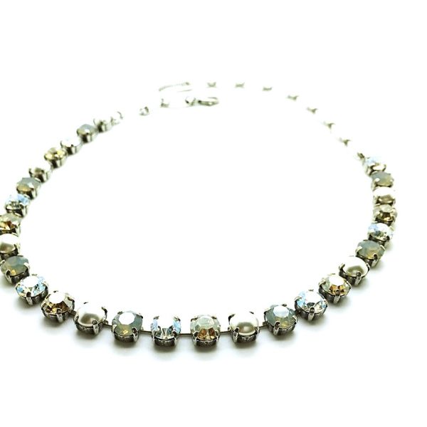 Mariana Necklace Pearl,Champagne,Amber & Clear Swarovski Crystals Champagne & Caviar Nirvana Coll.