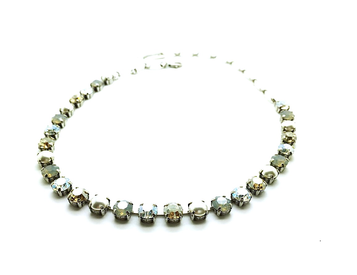 N-3252-3911-SP (3) Mariana Necklace Pearl,Champagne,Amber & Clear Swarovski Crystals Champagne & Caviar Nirvana Coll. - Image 1