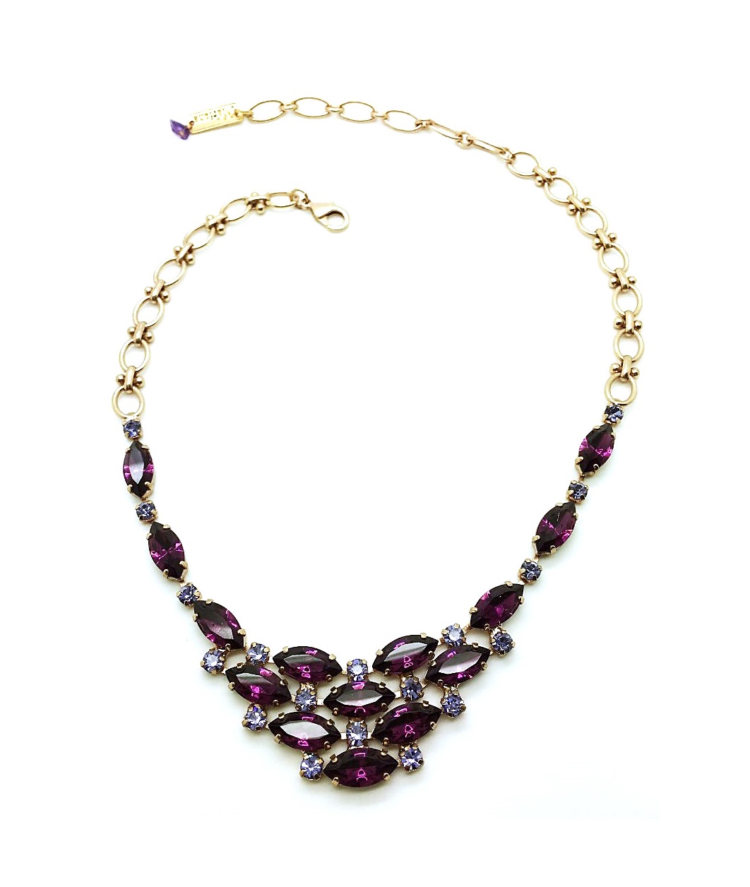 N-3410-204-RG (2) Mariana Necklace Rich Purple Marquise Austrian Crystals My Treasures Coll. - Image 1