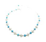 Necklace By Mariana Woman Beautiful Silver Clover and Round Turquoise Swarovski Crystals - Image 3