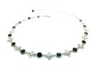 Mariana Necklace Beautiful Silver Clover & Round Black Swarovski Crystal My Treasures Coll. - Image 3