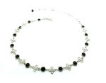 Mariana Necklace Beautiful Silver Clover & Round Black Swarovski Crystal My Treasures Coll. - Image 2