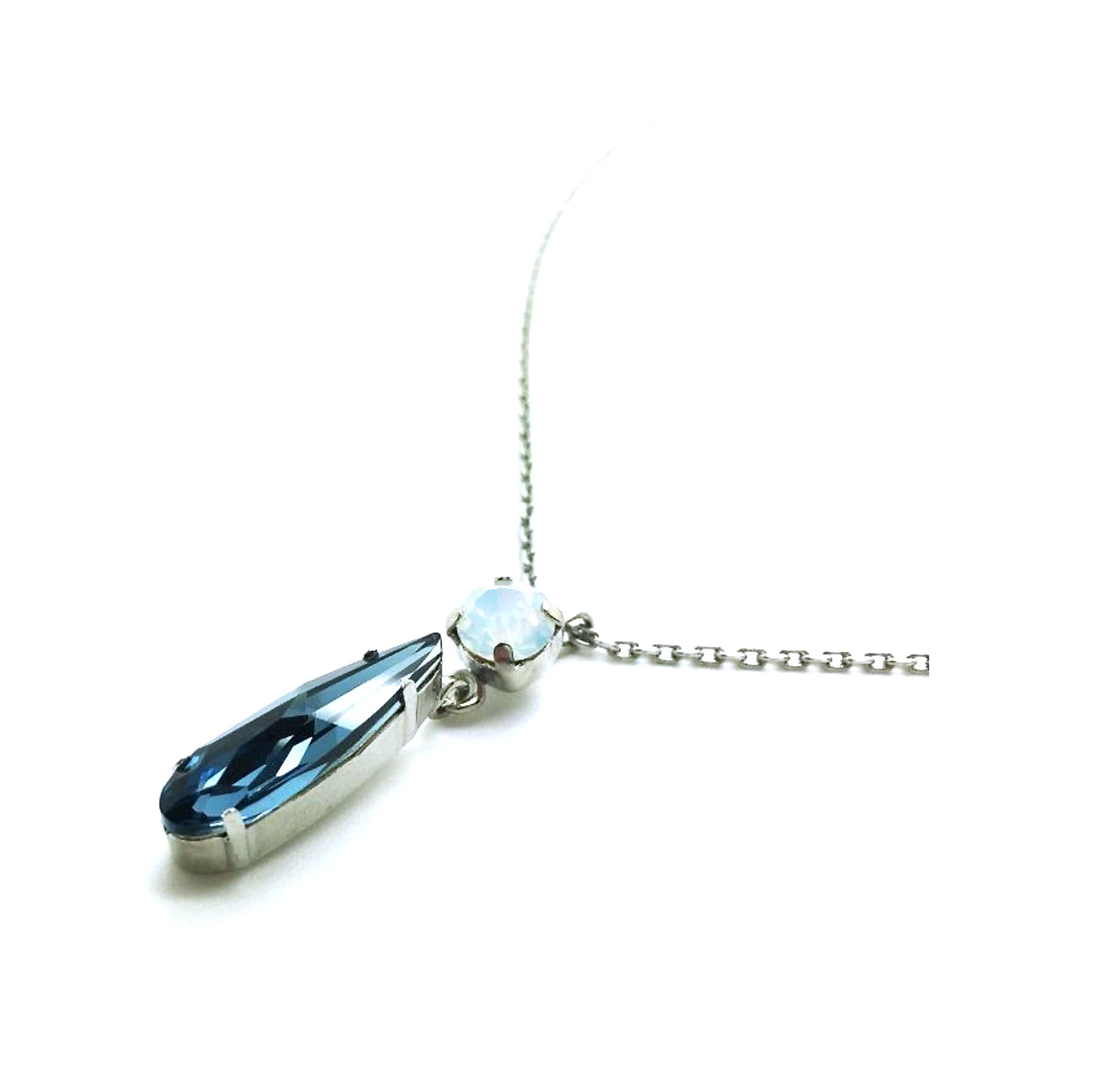 N-5030-4-1069-SP (1) Pendant Necklace By Mariana SongBook Coll. Beautiful White Opal & Clear Aurora Boreale Austrian Crystals - Image 1