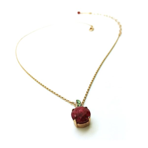 Mariana Pendant Necklace Vintage Rose & Green Swarovski Crystals Black Velvet Songbook Coll.