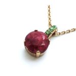 Mariana Pendant Necklace Vintage Rose & Green Swarovski Crystals Black Velvet Songbook Coll. - Image 2