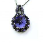 Mariana Pendant Necklace Purple Flower Swarovski Crystals My Treasures Coll. - Image 3