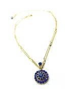Necklace Pendant By Mariana Woman Sapphire Blue Flower Shape Swarovski Crystals
