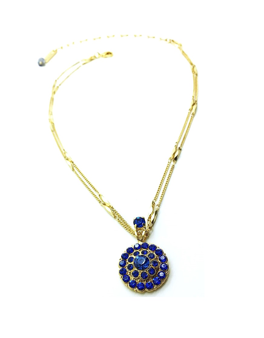 N-5131-1-206206-MY (1) Necklace Pendant By Mariana Woman Sapphire Blue Flower Shape Swarovski Crystals - Image 1