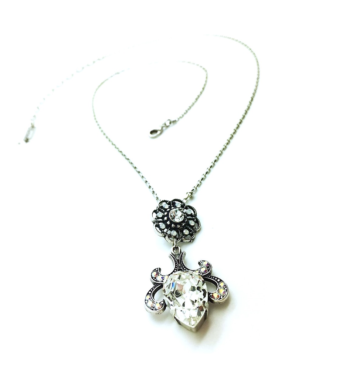 N-5156-1-001-SP (1) Mariana Pendant Necklace Pair & Flower Shape Swarovski Crystals On A Clear Day Inspiration Coll. - Image 1
