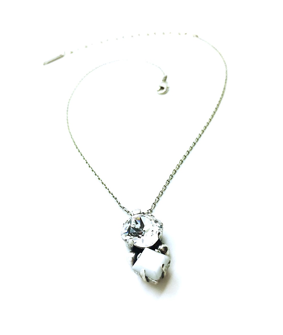 N-5326-3-001-SP (3) Mariana Pendant White Square & Cushion Clear Swarovski Crystal On A Clear Day Inspiration Coll. - Image 1