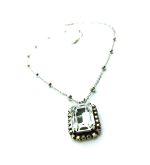 Mariana Pendant Necklace Lovely Rectangular Clear Crystal Swarovski On A Clear Day Sweet Summer Coll. SP Plated - Image 2