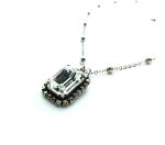Mariana Pendant Necklace Lovely Rectangular Clear Crystal Swarovski On A Clear Day Sweet Summer Coll. SP Plated - Image 3