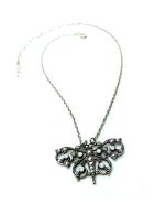 Pendant Necklace By Mariana Inspiration Coll. Butterfly Shape White & Clear Austrian Crystals