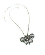 Pendant Necklace By Mariana Inspiration Coll. Butterfly Shape White & Clear Austrian Crystals - Image 3