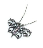 Pendant Necklace By Mariana Inspiration Coll. Butterfly Shape White & Clear Austrian Crystals - Image 2