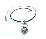 Mariana Pendant Genuine Leather & Clear Crystal Heart Shape On A Clear Day Inspiration Coll. - Image 2