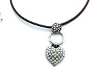 Mariana Pendant Genuine Leather & Clear Crystal Heart Shape On A Clear Day Inspiration Coll. - Image 3