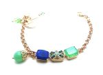 Bracelet By Mariana Africa Coll. Green Quartz and Blue Swarovski Crystals - Image 3