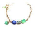 Bracelet By Mariana Africa Coll. Green Quartz and Blue Swarovski Crystals