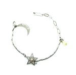 Bracelet By Mariana Woman Star and Moon Champagne Swarovski Crystals