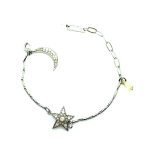 Bracelet By Mariana Woman Star and Moon Champagne Swarovski Crystals