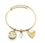 Mariana Bracelet Heart Shape & Guardian Angel Clear Swarovski Crystal Calf Emerald City Icons Coll. - Image 3
