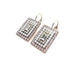 Earrings By Mariana Oasis Silk Road Coll. Rich Rectangle Shape Clear, Silver & Light Blue Austrian Crystals - Image 2