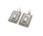 Earrings By Mariana Oasis Silk Road Coll. Rich Rectangle Shape Clear, Silver & Light Blue Austrian Crystals - Image 3