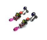 Mariana Earrings Rich Flower Shape Purple & Olive Green Swarovski Crystal Jade Silk Road Coll. - Image 3