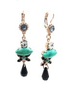 Mariana Earrings Turquoise & Grey Swarovski Crystals Kokomo Songbook Coll.