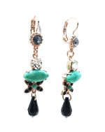 Mariana Earrings Turquoise & Grey Swarovski Crystals Kokomo Songbook Coll. - Image 3