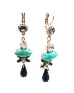 Mariana Earrings Turquoise & Grey Swarovski Crystals Kokomo Songbook Coll. - Image 2