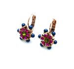 Mariana Earrings Beautiful Flower Shape Blue Swarovski Crystal Purple Rain Cocktail Hour Coll. - Image 3