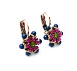 Mariana Earrings Beautiful Flower Shape Blue Swarovski Crystal Purple Rain Cocktail Hour Coll. - Image 2