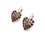 Mariana Earrings Heart Shape Purple Swarovski Crystal California Dreaming Songbook Coll. - Image 3