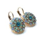 Earrings By Mariana Woman Dazzling Flower Shape Opal and Blue Zircon Swarovski Crystals - Image 3