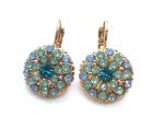 Earrings By Mariana Woman Dazzling Flower Shape Opal and Blue Zircon Swarovski Crystals - Image 2