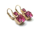 Earrings By Mariana Woman Round Beautiful Rose Swarovski Crystals - Image 3