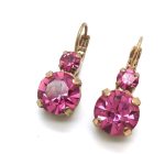 Earrings By Mariana Woman Round Beautiful Rose Swarovski Crystals